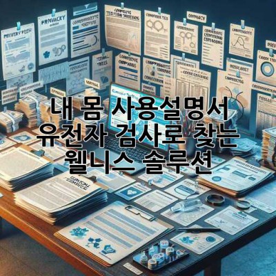 내 몸 사용설명서🧬: 유전자 검사로 찾는 웰니스 솔루션!