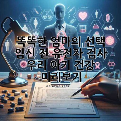 👶🏻🤰🏻 똑똑한 엄마의 선택! 임신 전 유전자 검사, 우리 아기 건강 미리보기 🔎