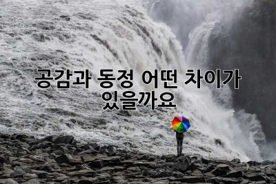공감과 동정, 어떤 차이가 있을까요?